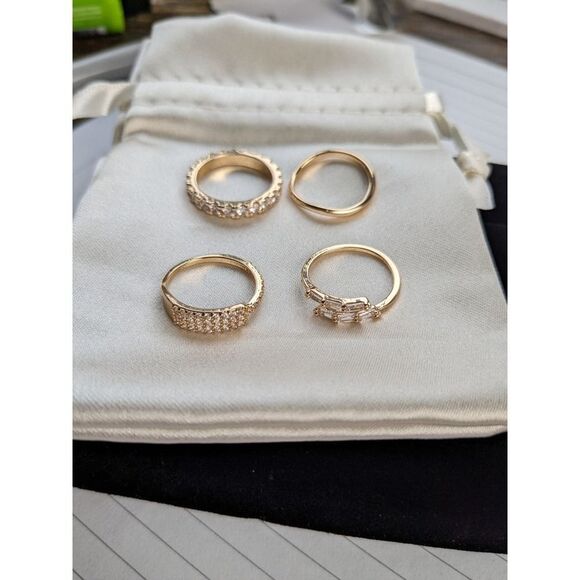 Ettika 18k Plated Gold Stacking Rings Size 6. 4 rings - Picture 4 of 4
